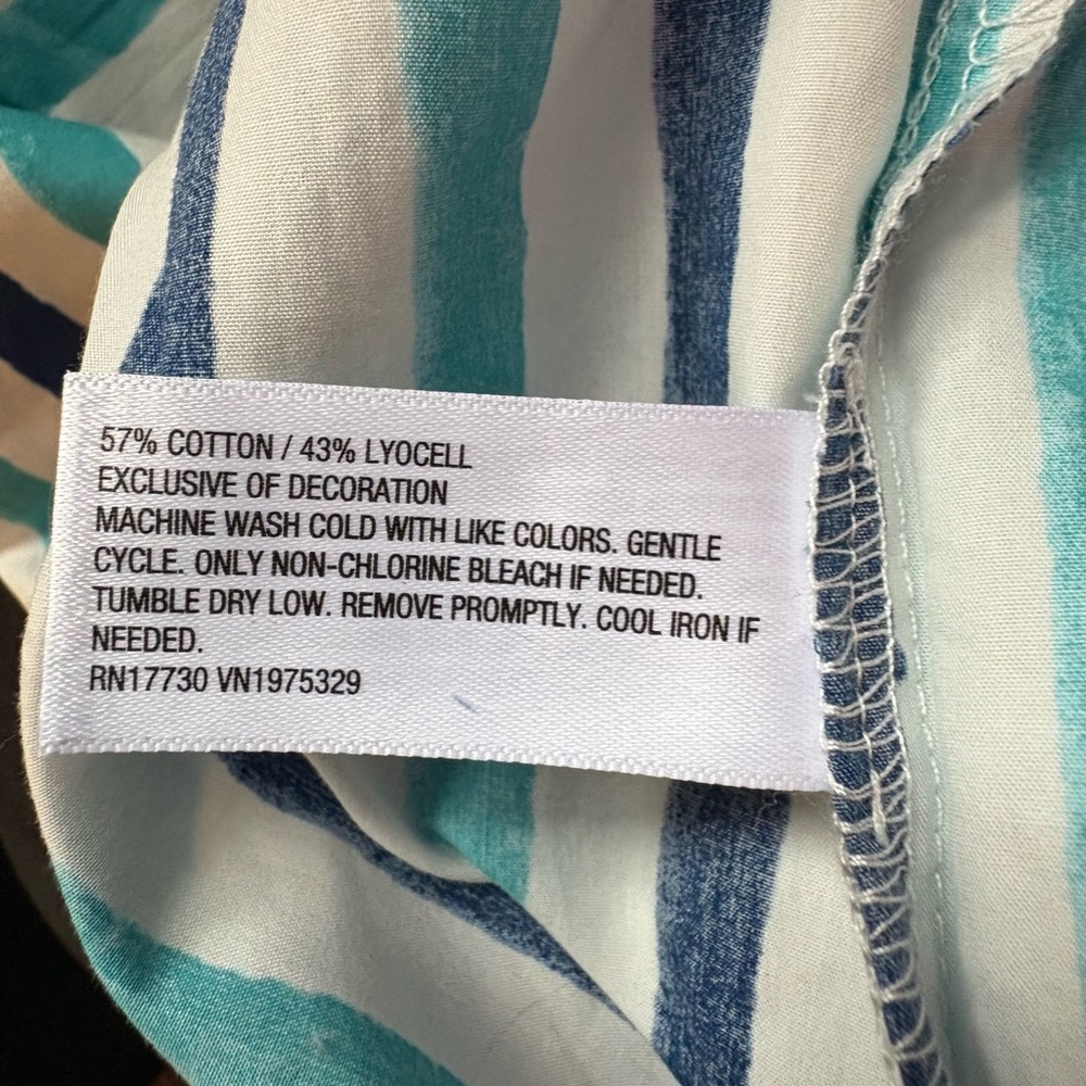 Roller Rabbit x Target Women’s Multi Stripe Poplin Boxer Shorts Blue Aqua White - Picture 11 of 15